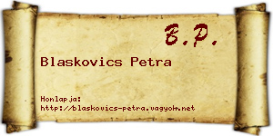 Blaskovics Petra névjegykártya
