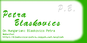 petra blaskovics business card
